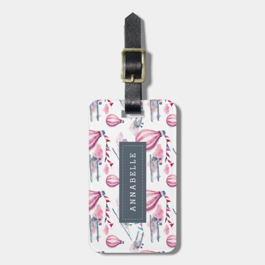 上遠くにパーソナライズされたへ ラゲッジタグ (正面縦)