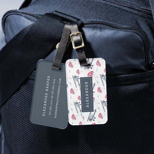 上遠くにパーソナライズされたへ ラゲッジタグ