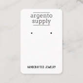 上部にロゴ付き縦型イヤリングカード 名刺 (正面)