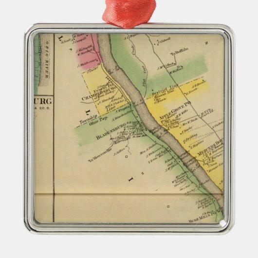上部のオハイオ川および谷7 メタルオーナメント (正面)