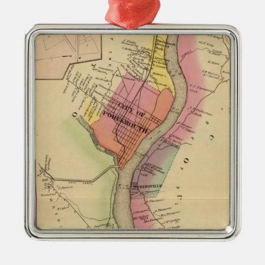 上部のオハイオ川および谷8 メタルオーナメント (正面)