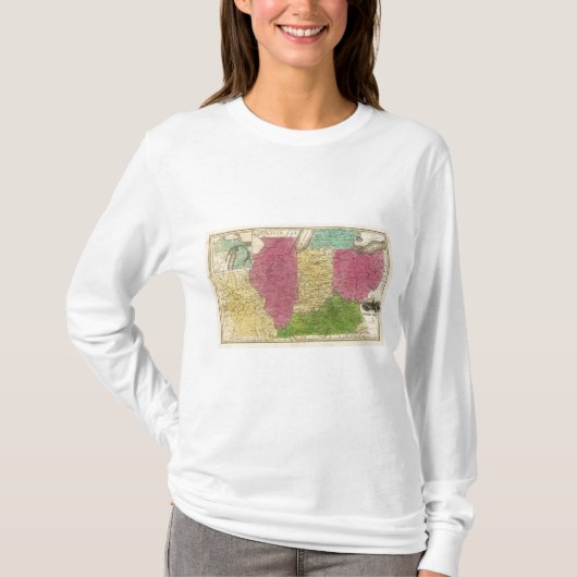 上部のミシガン州の差込地図を持つ西側諸国 Tシャツ (正面)