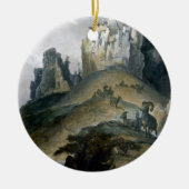 上部のミズーリの石塀の眺め、pla セラミックオーナメント (正面)