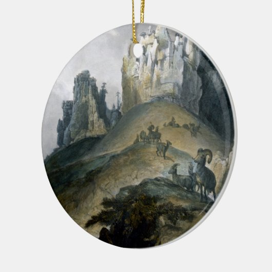 上部のミズーリの石塀の眺め、pla セラミックオーナメント (左)