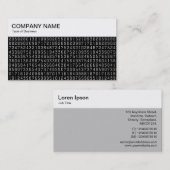 上部パネル – 乱数 – 黒いブシンの白 名刺 (正面/裏面)