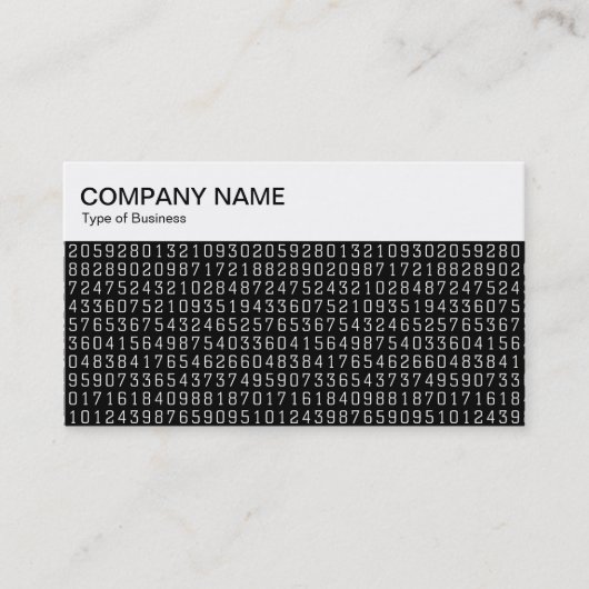 上部パネル – 乱数 – 黒いブシンの白 名刺 (正面)