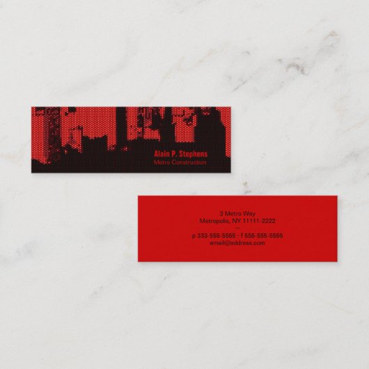 上部都心のLEDの横の細い スキニー名刺 (正面/裏面)