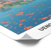 上野公園の青空と東京ヴィンテージ旅行 ポスター (角)