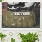 上野動物園パンダの看板 キッチンタオル (折り畳み)