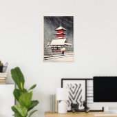 上野東照宮、上野東照宮、蓮井川瀬、ウッドカット ポスター (ホームオフィス)