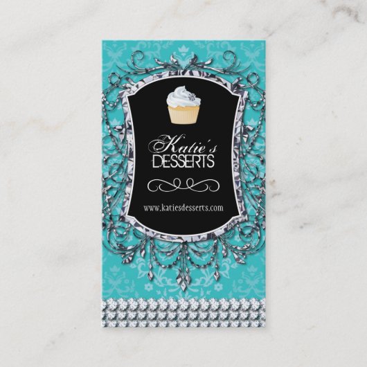 上限のカップケーキのベーカリーの名刺 名刺 (正面)