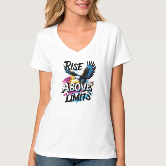 上限を超えて上がる | イーグルはっきりしたやる気を起こさせるー Tシャツ (正面)