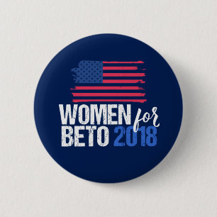 上院のためのBeto 2018% pipe% O'Rourkeのための女性 缶バッジ
