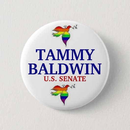 上院のためのTammy Baldwin 缶バッジ (正面)