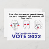 上院の聞こえない、見な話い、悪の投票2020 ポストカード (正面/裏面)