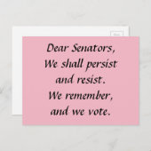 上院議員は投票を覚えて抵抗し続ける ポストカード (正面/裏面)