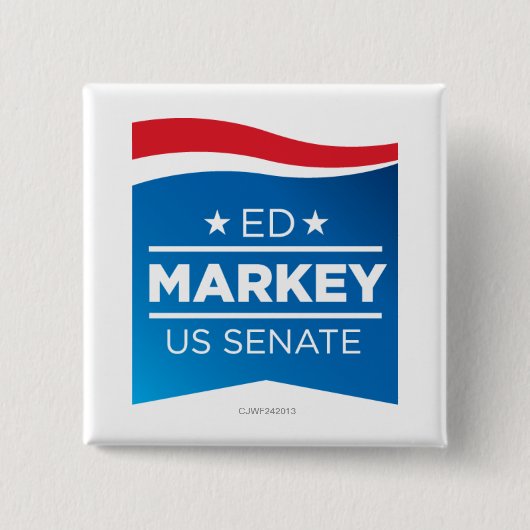 上院議員ボタンのためのエドMarkey 缶バッジ (正面)