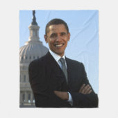 上院議員ポートレート、米国のバラク・オバマ大統領 フリースブランケット (正面)