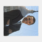 上院議員ポートレート、米国のバラク・オバマ大統領 フリースブランケット (正面(横))