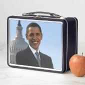 上院議員ポートレート、米国のバラク・オバマ大統領 メタルランチボックス (インサイチュ)