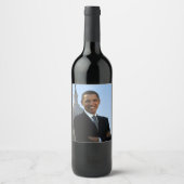 上院議員ポートレート、米国のバラク・オバマ大統領 ワインラベル (正面)