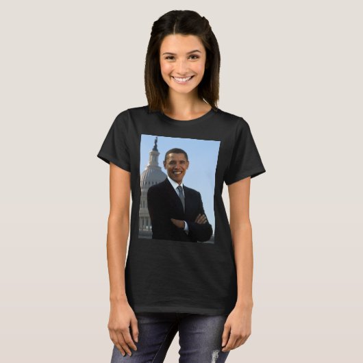 上院議員ポートレート、米国のバラク・オバマ大統領 Tシャツ (正面フル)