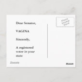 上院議員：言えない立法はしない！ ポストカード (裏面)