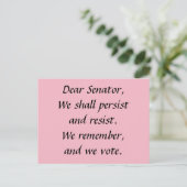 上院議員Persist Remember Vote ポストカード (スタンド正面)