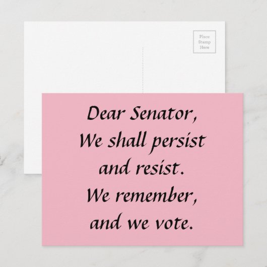 上院議員Persist Remember Vote ポストカード (正面/裏面)