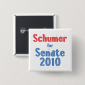 上院2010の星のデザインのためのチャックSchumer 缶バッジ (正面&裏面)
