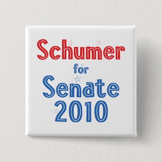 上院2010の星のデザインのためのチャックSchumer 缶バッジ (正面)