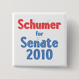 上院2010の星のデザインのためのチャックSchumer 缶バッジ