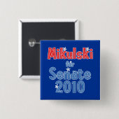 上院2010の星のデザインのためのバーバラMikulski 缶バッジ (正面&裏面)