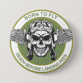 上陸料なし 缶バッジ (正面)