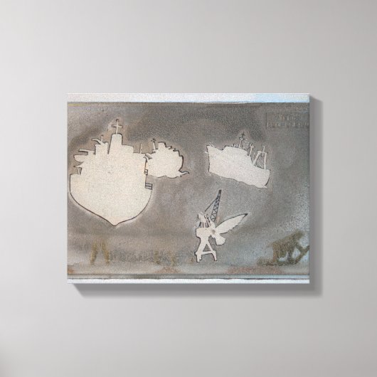 上陸K7 1986ミックスメディアキャンバス キャンバスプリント (正面)