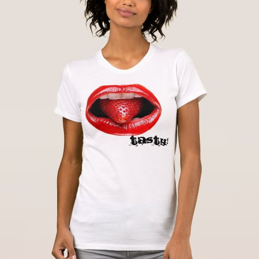 上風味がよい唇の女性 Tシャツ (正面)