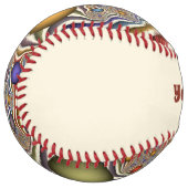 上飛んでいるへカラフルモダン抽象芸術フラクタル名 ソフトボール (正面左)