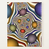 上飛んでいるへカラフルモダン抽象芸術フラクタル名 プランナー手帳 (裏面)