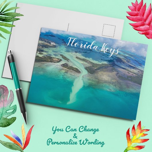 上飛んでいる鍵西フロリダ ポストカード