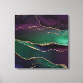 上魅力的手 |ダーク宝石トーンストーンの金ゴールド脈 キャンバスプリント (正面)