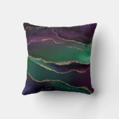 上魅力的手 |ダーク宝石トーンストーンの金ゴールド脈 クッション (裏面)