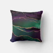 上魅力的手 |ダーク宝石トーンストーンの金ゴールド脈 クッション (正面)