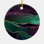 上魅力的手 |ダーク宝石トーンストーンの金ゴールド脈 セラミックオーナメント (正面)