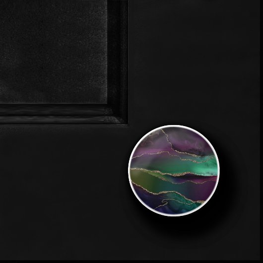 上魅力的手 |ダーク宝石トーンストーンの金ゴールド脈 セラミックノブ