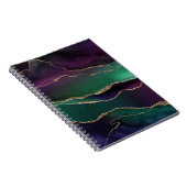 上魅力的手 |ダーク宝石トーンストーンの金ゴールド脈 ノートブック (右側)