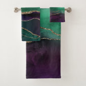 上魅力的手 |ダーク宝石トーンストーンの金ゴールド脈 バスタオルセット (インサイチュ)