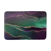 上魅力的手 |ダーク宝石トーンストーンの金ゴールド脈 バスマット (正面)