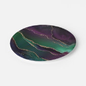 上魅力的手 |ダーク宝石トーンストーンの金ゴールド脈 ペーパープレート (アングル)