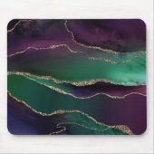 上魅力的手 |ダーク宝石トーンストーンの金ゴールド脈 マウスパッド (正面)