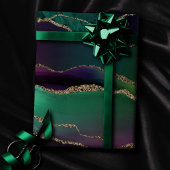 上魅力的手 |ダーク宝石トーンストーンの金ゴールド脈 ラッピングペーパー